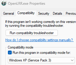 openlrr compatabilty setting