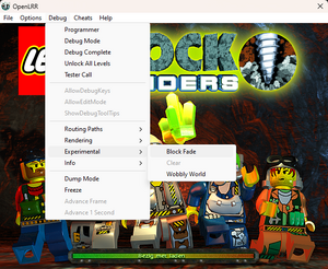 OpenLRR showing debug options at loading screen.png