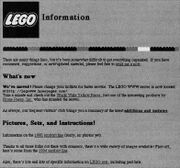 LEGO Information Page from 16 December 1994