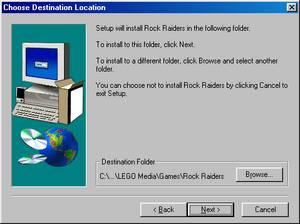 Rock Raiders Setup (Windows 98) - Choose Destination Location.png