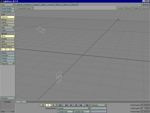 2. LightWave 3D 5.6 loaded to an empty scene