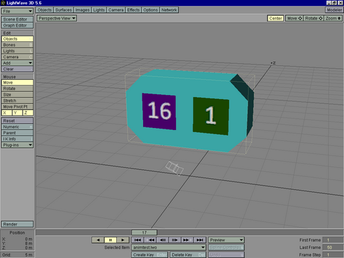 10. The animation on frame 17, showing the progression of both numbers; the model has also been moved