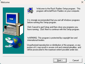 Rock Raiders Setup (Windows 11) - Welcome.png