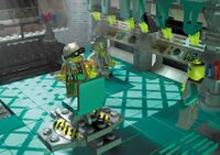 Render of the LMS Explorer's bridge with minifigures by Artworld UK