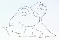 Concept art of the Rock Monster figure